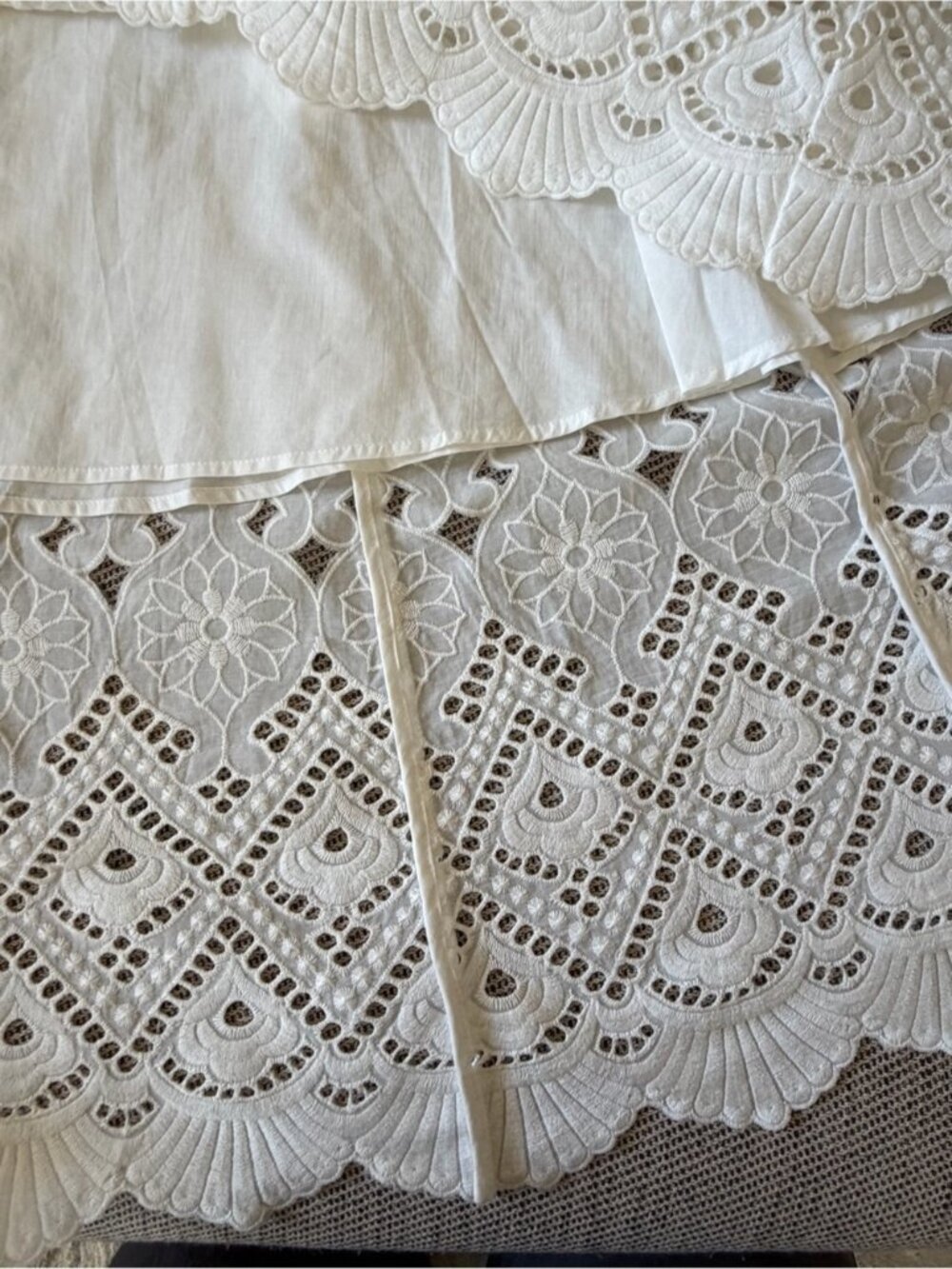 NEW Cara Cara Calypso Bustier Midi Dress Trellis Eyelet White Lace | US 6 UK 10 - Picture 14 of 16